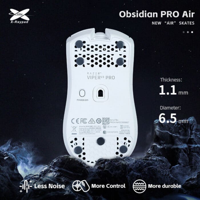 X-Raypad Obsidian Pro Air Mouse Feets – Universal Dots (1) X-Raypad Obsidian Pro Air Mouse Feets – Universal Dots