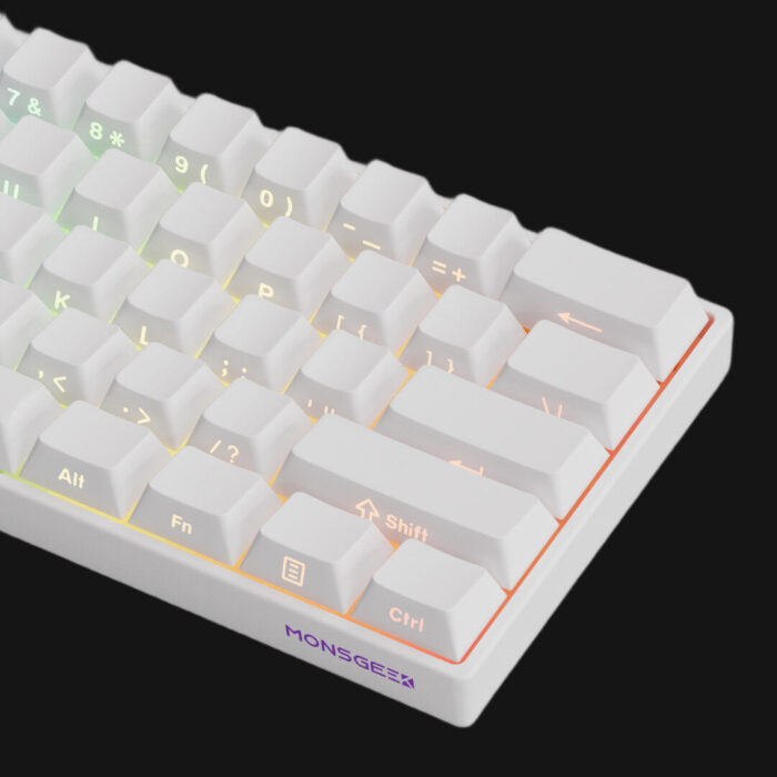 AKKO Monsgeek FUN60 PRO White ANSI (6) Akko MonsGeek FUN60 Pro HE Magnetic Gaming Keyboard – 60%, ANSI, Rapid Trigger, 8K - Image 6