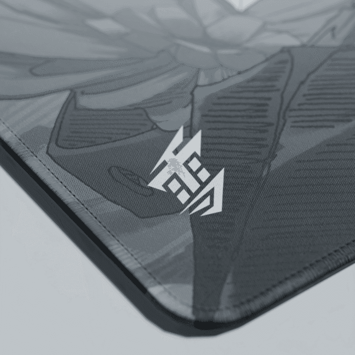 Macro shot of the Yuki Aim Monokuro coarse pique fabric texture designed for high friction control gaming.