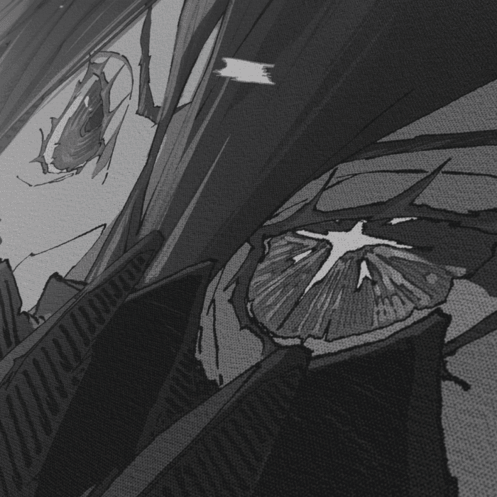 Macro shot of the Yuki Aim Monokuro coarse pique fabric texture designed for high friction control gaming.