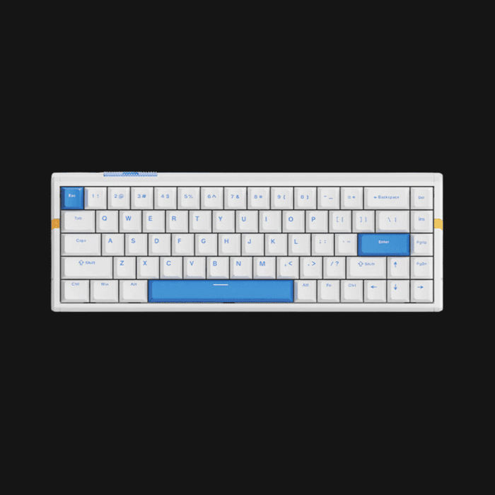 Vista superior do Teclado Magnético ATK RS6 Aluminum (Snow Blade Branca) a mostrar a caixa em alumínio CNC.