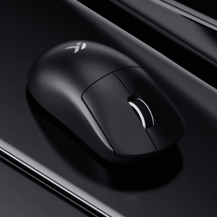 Side profile of the MCHOSE A7 V2 Pro highlighting the Super Glide Coating and shape for medium to large hands.