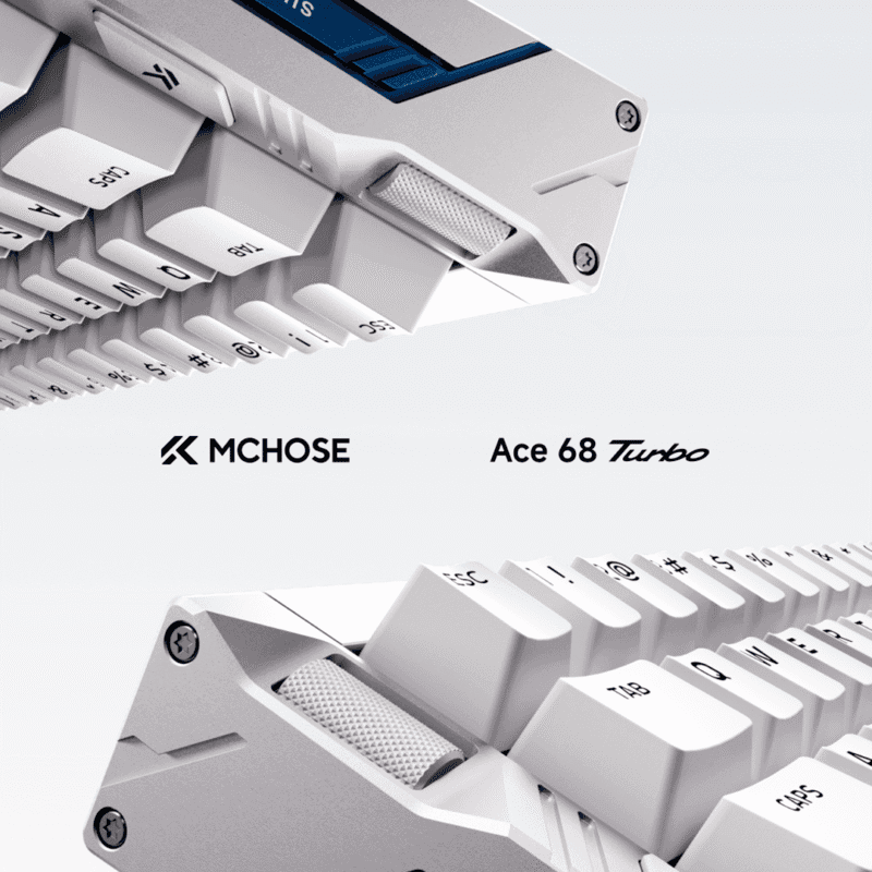 Side profile of the Nova White aluminum case showing the premium powder-coated finish.