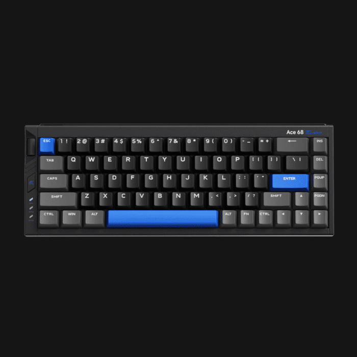 Top view of MCHOSE Ace 68 Turbo Aluminum Hall Effect Keyboard (Cyber Black) featuring 65% layout.