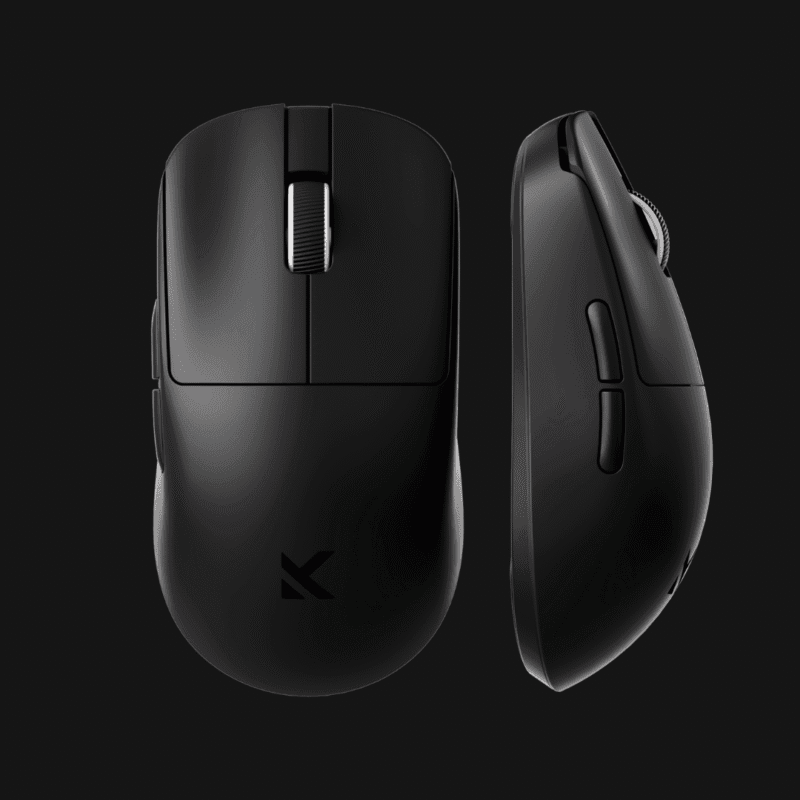 Vista superior do Rato Gaming Wireless MCHOSE L7 Pro (Branco/Preto) com carcaça sólida de 39g.