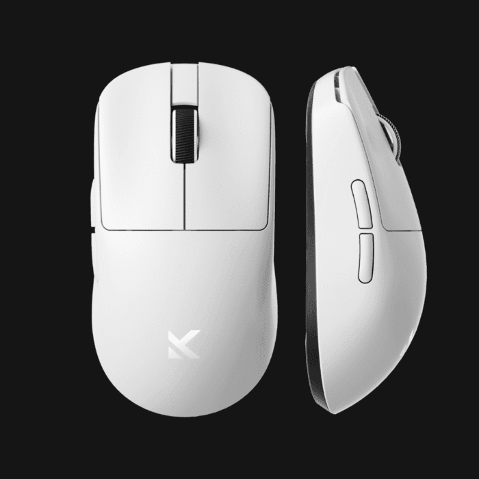 Top view of MCHOSE L7 Pro Ultra-Lightweight Wireless Mouse (Black) featuring a holeless 39g shell.