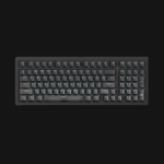 MonsGeek M2 V5 HE 98-key 1800 compact aluminum keyboard top-down view showing south-facing ARGB backlighting, full function row, numpad, and programmable volume knob