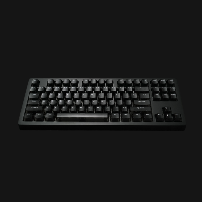 MonsGeek M3 V5 HE side profile showing gasket-mount aluminum case depth and compact TKL footprint optimized for mouse movement space