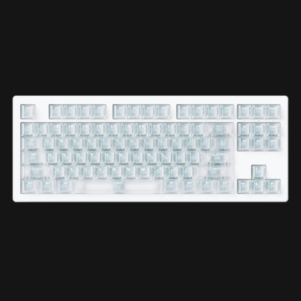 Teclado MonsGeek M3 V5 HE TKL 87 teclas em alumínio, vista de cima com retroiluminação ARGB south-facing através de keycaps shine-through, layout tenkeyless sem numpad