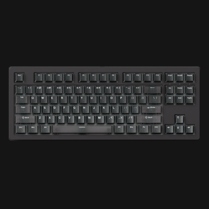Teclado MonsGeek M3 V5 HE TKL 87 teclas em alumínio, vista de cima com retroiluminação ARGB south-facing através de keycaps shine-through, layout tenkeyless sem numpad