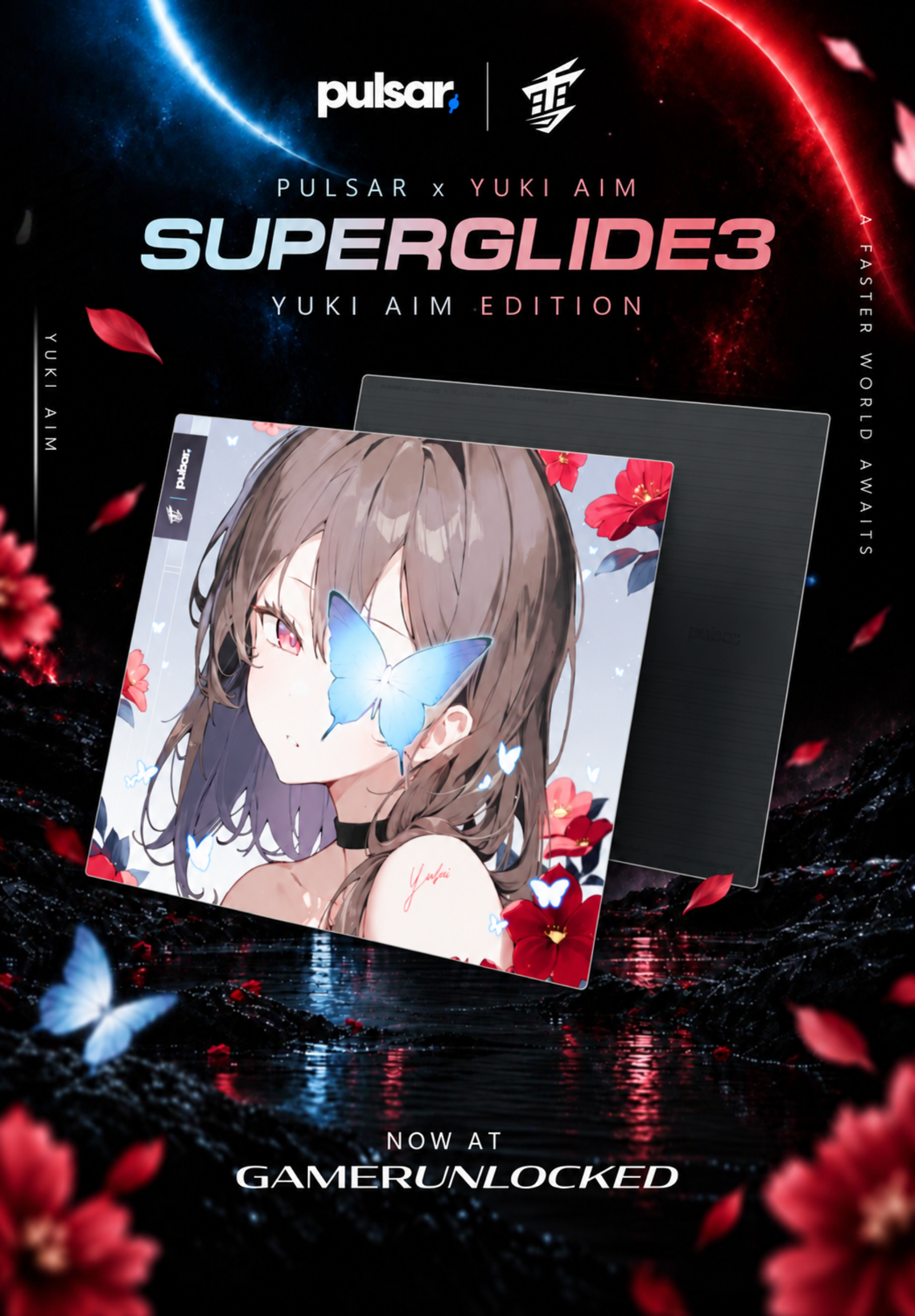 Mousepad de vidro Pulsar Superglide 3 Yuki Aim Edition