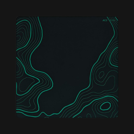 X-raypad ACE Control Midnight Camo – Black Gaming Mousepad with Green Topographic Pattern
