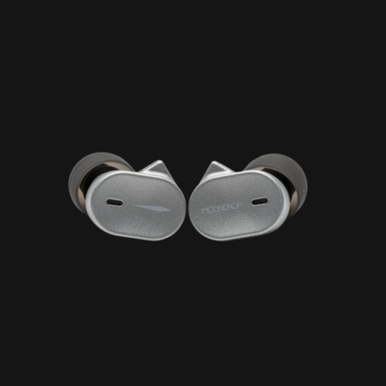 Auriculares Moondrop CHU III Prateados com estrutura metálica, driver dinâmico de 10 mm e ponteiras de silicone.