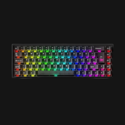 Akko MonsGeek FUN68 ISO-DE Black Transparent, teclado magnético 65%: iluminação RGB