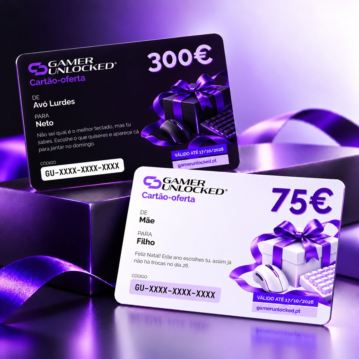 Gamer Unlocked Gift Card, dark and light versions